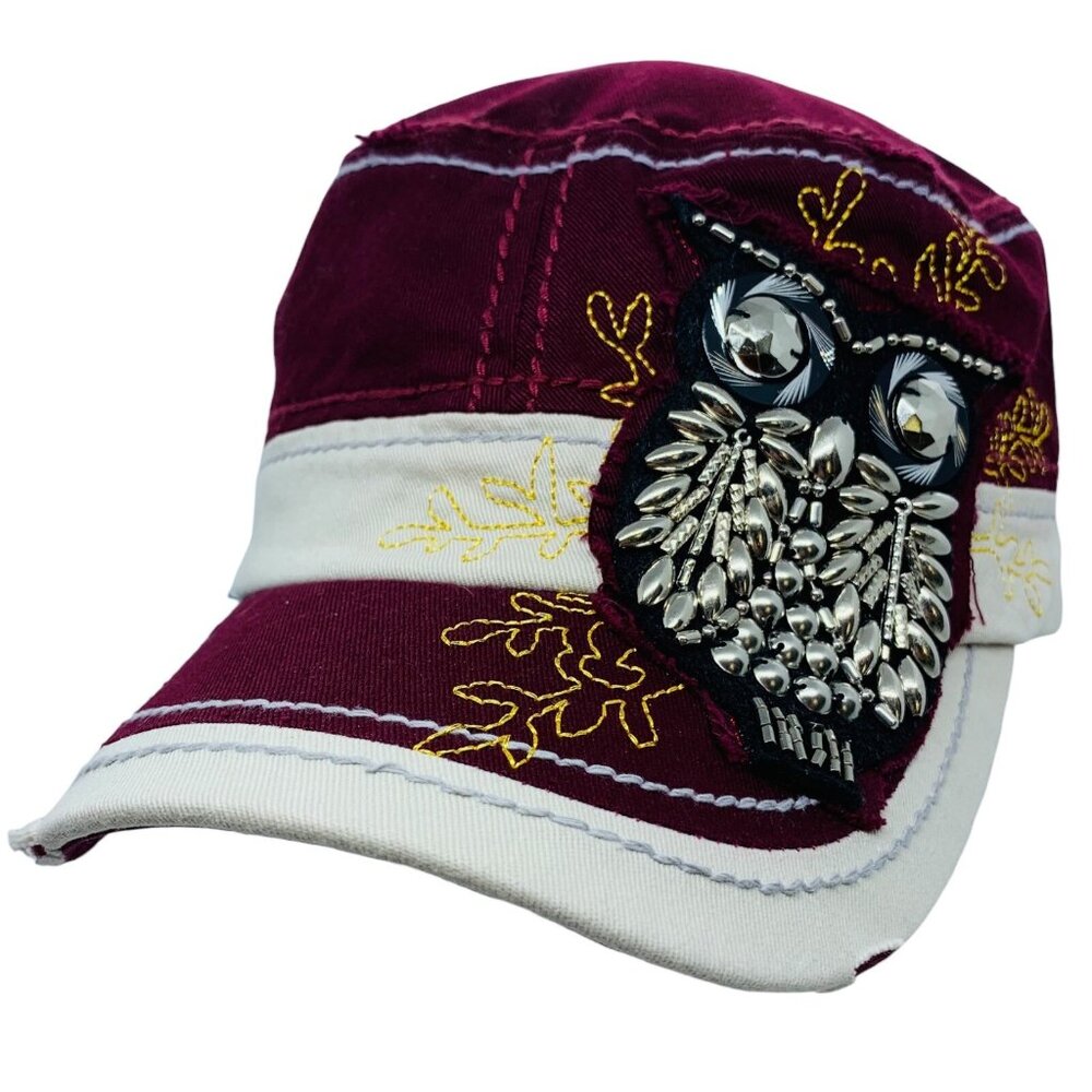 Something Special Distressed Bling Owl Embroidered Adjustable Hat